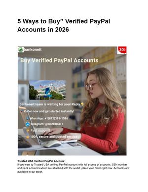 5 Ways To Buy’’ Verified Pay Pal Accounts In 2026
