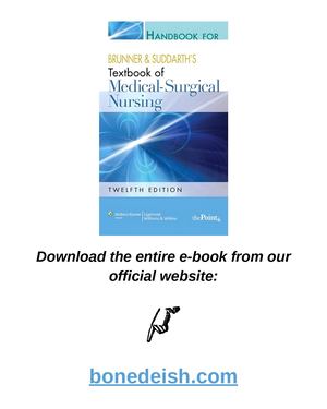 Handbook For Brunner and Suddarth’s Textbook of Medical-Surgical Nursing 12th Edition pdf