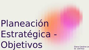 Planeación Estratégica Objetivos Capitulo Vi