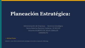 Planeacion Estrategica Objetivos