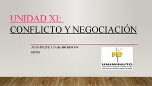 UNIDAD XI: CONFLICTO Y NEGOCIACIÓN