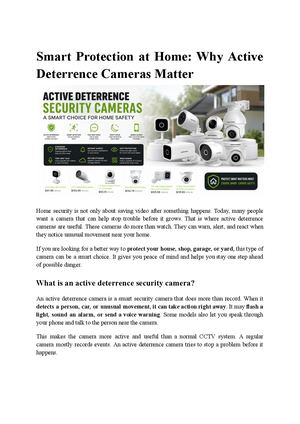 Smart Protection At Home Why Active Deterrence Cameras Matter