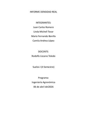 Informe De Densidad Real !!
