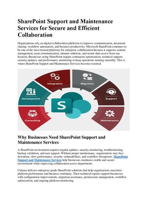 Share Point Support And Maintenance Services For Secure And Efficient Collaboration