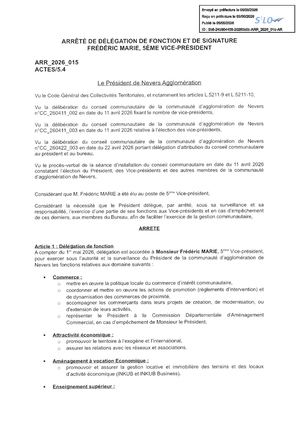 ARR 2026 015 Delegation F MARIE
