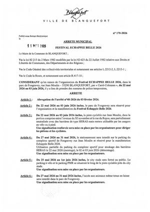 Arrêté n°170-2026