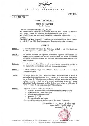 Arrêté n°175-2026
