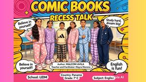 Yellow, Pink And Blue Colorful Animated Comic Pop Art Presentation