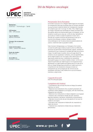 Du De Néphro Oncologie
