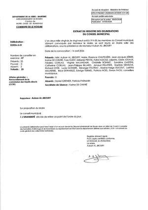 Délibérations  du Conseil Municipal du 29 Avril 2026