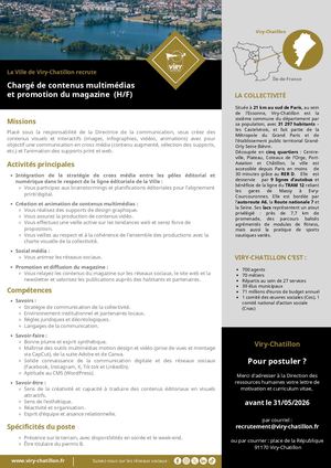 Annonce chargé contenus multimédias promotion magazine