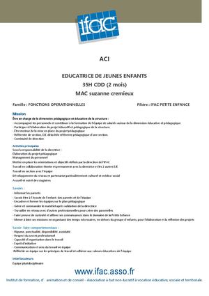 Educateur Trice Jeunes Enfants - CDD - Nimes
