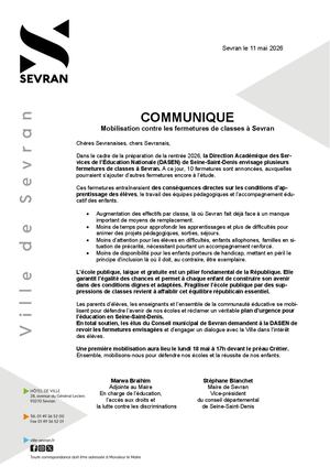 Communique Fermeture Des Classes