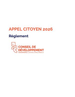 Règlement de l'Appel Citoyen