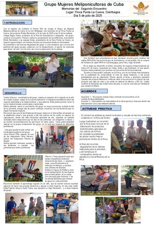 Segundo Encuentro 5 De Julio De 2025 Memorias Del Grupo De Mujeres Meliponicultoras De Cuba