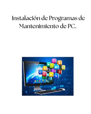 Instalación de Programas de Mantenimiento de PC.