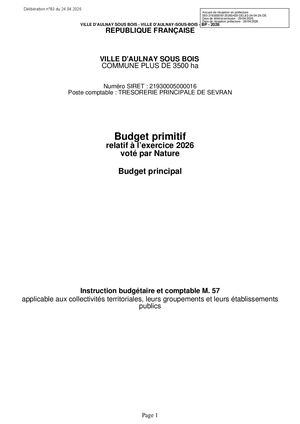 Budget Primitif 2026