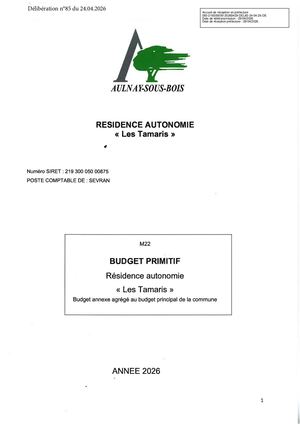Budget Primitif résidence Les Tamaris 2026