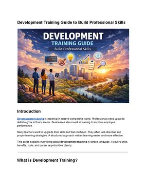 Development Training Guide To Build Professional Skills