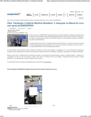 Obra “Introdução à História Marítima Brasileira” é Relançada Na Bienal Do Livro Com Apoio Da Emgepron Intranet Emgepron