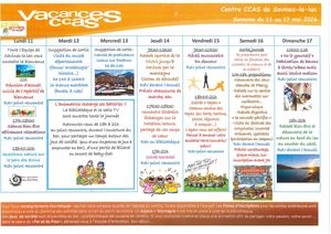 Programme D'animation Du 11 Au 170526
