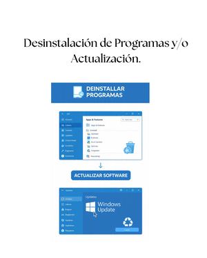 Desinstalación de Programas y/o Actualización.