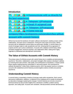 Top 05 Sites To Buy Git Hub Account With Commit History