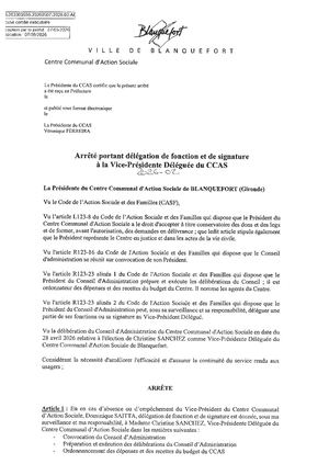 2026 02 Arrêté Portant Délégation De Fonction Et De Signature à La Vp Déléguée Du Ccas Validé Pref
