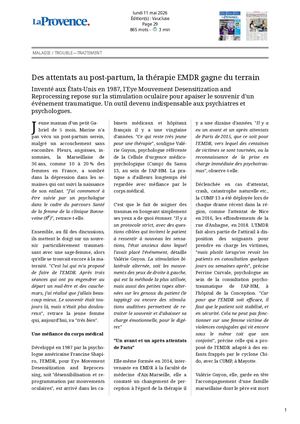 La Provence Des Attentats Au Post Partum, La Thérapie EMDR Gagne Du Terrain 11052026