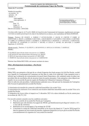 Délib 097 2026 - Développement économique - Pur Perche VISEE