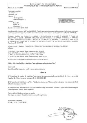Délib 099 2026 - Marchés Publics - MOE Renaturation Nocé-VISEE