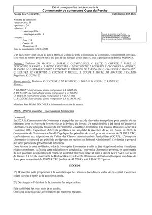 Délib 103 2026 - Affaires Scolaires - Négociations Lhermenier VISEE