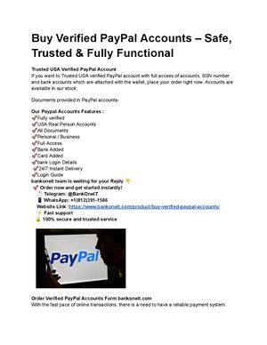 Buy Verified Pay Pal Accounts – Safe, Trusted & Fully Functional