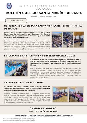 Boletín CSME Mes de Abril
