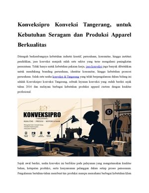 Konveksipro Konveksi Tangerang