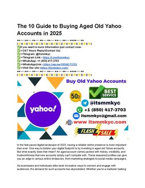 The 10 Guide To Buying Aged Old Yahoo Accounts In 2025