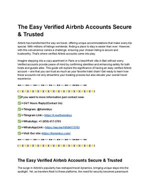 The Easy Verified Airbnb Accounts Secure & Trusted