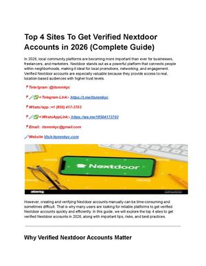Top 4 Sites To Get Verified Nextdoor Accounts In 2026 (Complete Guide)