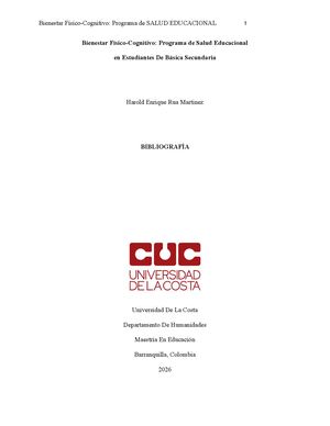 Programa De Salud Educacional Harold Rua Martinez Bibliografia
