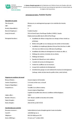 Fraisiere Faucher Affichage De Poste Cea