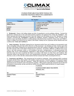 Master Services Training Agreement Version 12 18