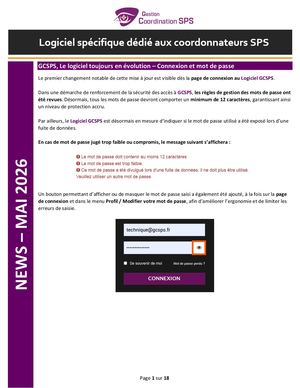 News GCSPS - Mai 2026