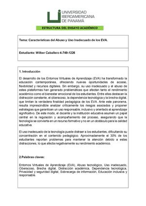 Ensayo Académico Wilber Caballero