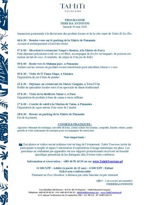 Programme Tere Ha'avinivini 2026
