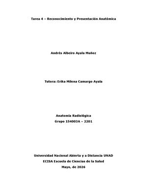 Tarea 4 Reconocimiento Y Presentacion Anatomica