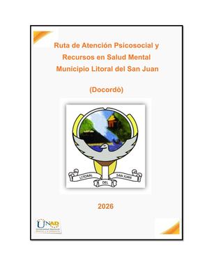 Ruta De Atención Psicosocial Y Recursos En Salud Mental