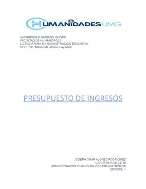 Presupuestos de Ingresos