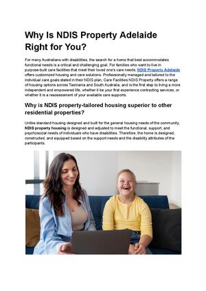 Why Is Ndis Property Adelaide Right For You