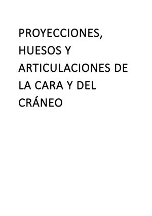 Proyecciones, Huesos Y Articulaciones De Cara Y Cráneo