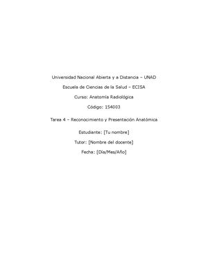 Tarea 4 – Reconocimiento Y Presentación Anatómica